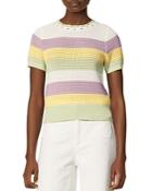 Sandro Ninon Striped Short Sleeve Sweater