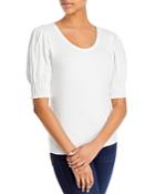 T Tahari Smocked Sleeve Tee