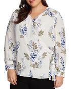 Vince Camuto Plus Weeping Willows Floral-print Top