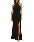 Aqua Halter Neck Gown - 100% Exclusive