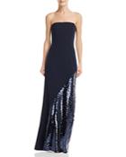 Eliza J Strapless Sequined Gown