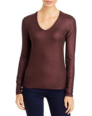 Majestic Filatures Metallic V Neck Top