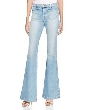J Brand Demi Patch Pocket Flare Jeans In Beach Line