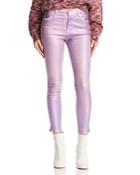 J Brand Alana Coated Crop Skinny Jeans In Pink Prism