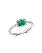 Meira T 14k White Gold Emerald & Diamond Ring