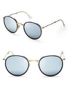 Ray-ban Foldable Round Mirrored Sunglasses