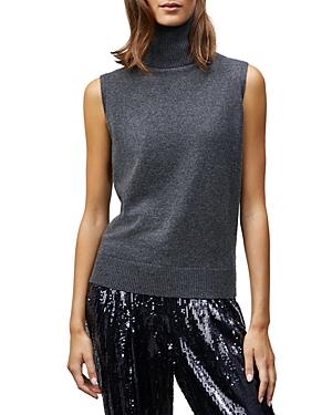 Lafayette 148 New York Cashmere Turtleneck Sleeveless Sweater