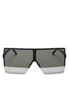 Saint Laurent Sl 182 Betty Oversized Semi-matte Square Shield Sunglasses, 68mm