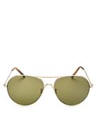 Oliver Peoples Rockmore Oversized Brow Bar Aviator Sunglasses, 58mm