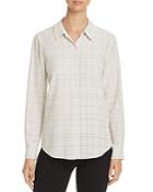 Eileen Fisher Check Print Collared Shirt