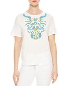 Sandro Andy Embroidered Eyelet Tee