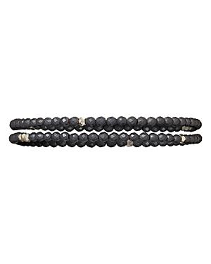 Jan Leslie Dark Grey Pyrite Bead Wrap Bracelet