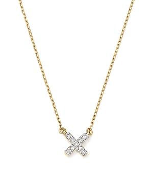 Adina Reyter 14k Yellow Gold Pave Diamond Tiny X Necklace, 15