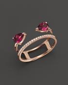 Rhodolite Garnet And Diamond Ring In 14k Rose Gold