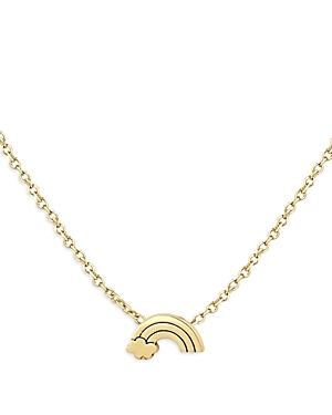 Zoe Chicco 14k Yellow Gold Itty Bitty Symbols Rainbow Pendant Necklace, 14-16
