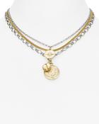 Aqua Nori Layered Chain Coin Necklace, 15 - 100% Exclusive