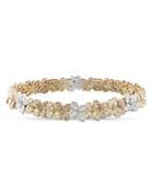 Pasquale Bruni 18k Rose, White & Yellow Gold White & Champagne Diamond Flower Link Bracelet