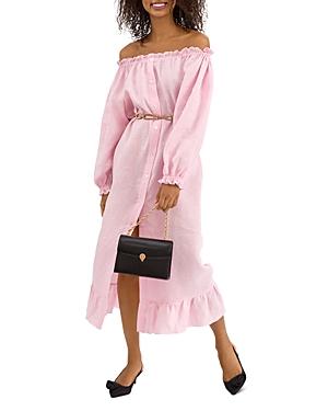 Sleeper Loungewear Off The Shoulder Linen Dress