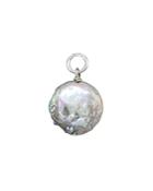 Aqua Round Cultured Freshwater Pearl Charm In Sterling Silver Or 18k Gold-plated Sterling Silver - 100% Exclusive