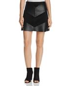 Ppla Raelynn Faux-leather & Faux-suede Skirt