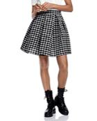 Maje Jungo Oversize Pleated Checked Skirt