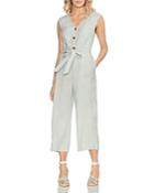 Vince Camuto Sleeveless Cropped Linen Jumpsuit