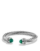 David Yurman Cable Classics Bracelet With Green Onyx & Diamonds