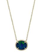 Bloomingdale's Blue Opal & Diamond Pendant Necklace In 14k Yellow Gold, 18 - 100% Exclusive