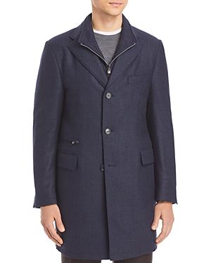 Corneliani Id Houndstooth Topcoat With Zip-out Bib