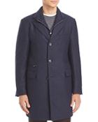 Corneliani Id Houndstooth Topcoat With Zip-out Bib