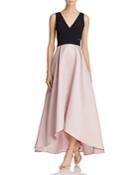 Avery G Color-block High/low Gown