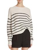 Vince Striped Boucle Cashmere Sweater