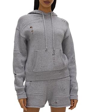 Helmut Lang Distressed Sweater Knit Hoodie