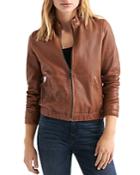 Lucky Brand Leather Bomber Jacket