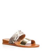 Dolce Vita Payce Snake-embossed And Metallic Demi Wedge Sandals
