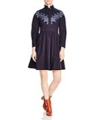 Sandro Laura Lace-inset A-line Dress