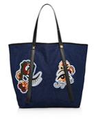 See By Chloe Andy Embroidered Denim Tote