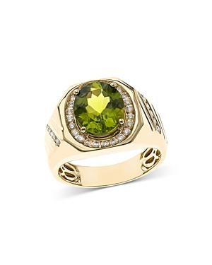 Bloomingdales Peridot & Diamond Men's Ring In 14k Yellow Gold - 100% Exclusive