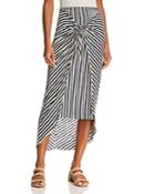 Splendid X Margherita Tie-front Striped Sarong Skirt