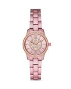 Michael Kors Runway Pink Aluminum Link Bracelet Watch, 28mm
