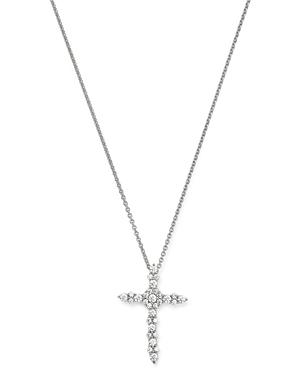 Bloomingdale's Diamond Cross Pendant Necklace In 14k White Gold, 0.50 Ct. T.w. -100% Exclusive