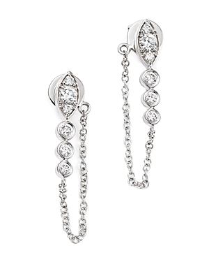 Diamond Front-back Drop Earrings In 14k White Gold, .25 Ct. T.w.