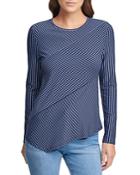 Dkny Asymmetrical Striped Top