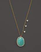 Meira T 14k Yellow Gold Amazonite Pendant Necklace With Diamonds, 16