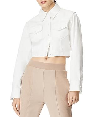 Herve By Herve Leger Twill Cropped Jacket