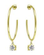 Aqua Drop Hoop Earnings In 18k Gold Plated Sterling Silver - 100% Exclusive