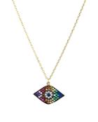 Aqua Evil Eye Pendant Necklace In 18k Gold-plated Sterling Silver, 16 - 100% Exclusive