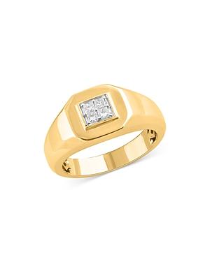 Bloomingdale's Men's Diamond Signet Ring In 14k Yellow Gold, 0.20 Ct. T.w. - 100% Exclusive