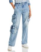 Pistola Bobbie High Rise Cargo Jeans In Light Blue