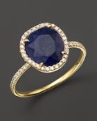 Meira T 14k Yellow Gold Blue Sapphire Ring With Diamonds, .20 Ct. T.w.
